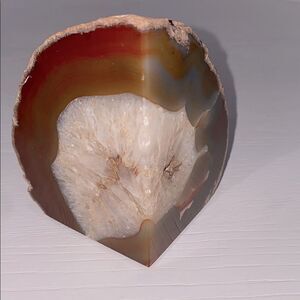 Vintage Natural Agate Geode Polished Stone With Felt Bottom Bookend